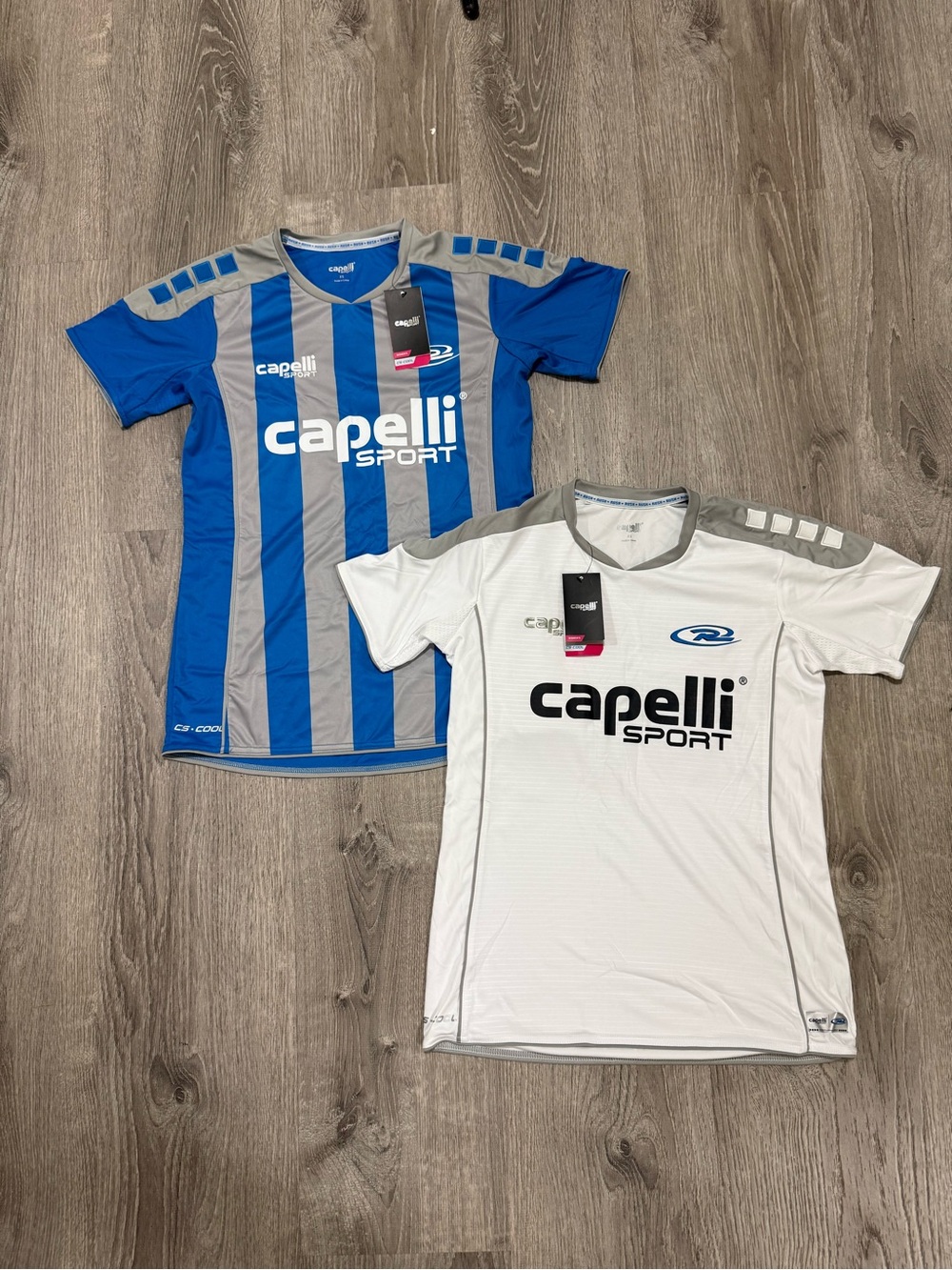 Capelli of New York women' BUNDLE Soccer Jersey- Blue/Gray and White/Gray